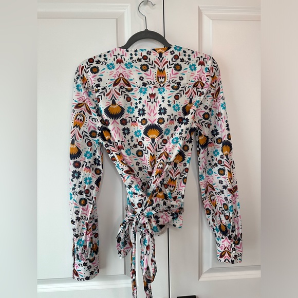 Boden Carnival Floral Rosamund Wrap Blouse (Size 10) - Picture 4 of 10